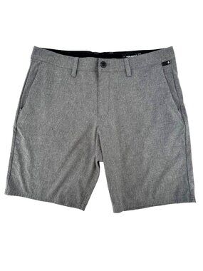 Volcom Mens Heather Gray Hybrid Shorts Size 38 Lightweight Stretch Fabric